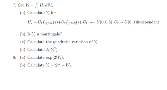 7 Set Y H Dw A Calculate Y For H U I 0 0 5 S U I 0 5 2 S U U 0 0 5 U U 0 1 Independent B 1