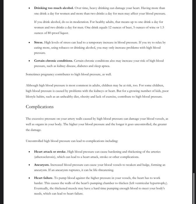 High Blood Pressure Hypertension Overview High Blood Pressure Is A Common Condition In Which The Long Term Force Of Th 4