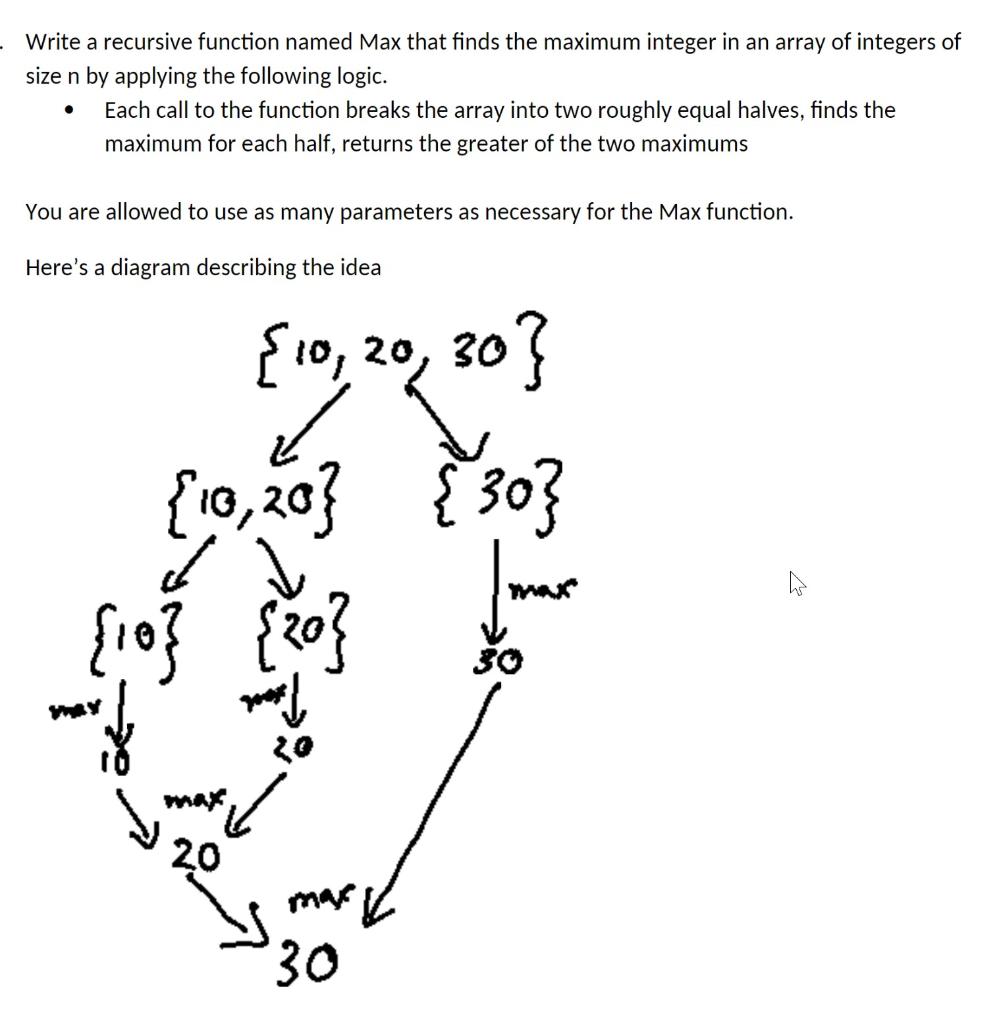 C Restrictions There Should Be No Loops Such As For Loops While Loops Or Do While Loops For Each Loop Used In This 1
