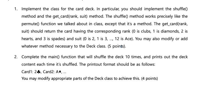 Provide Extensive Documentation For The Class And Methods Do Not Import Any Packages Other Than Random Even If You 3