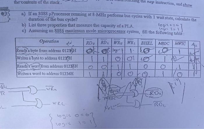 Wh 12 B Od The Shown Eprom Switching Waveform Identify The Following Parameters Ii Chip Enable Time Ice Iv Chip D 2