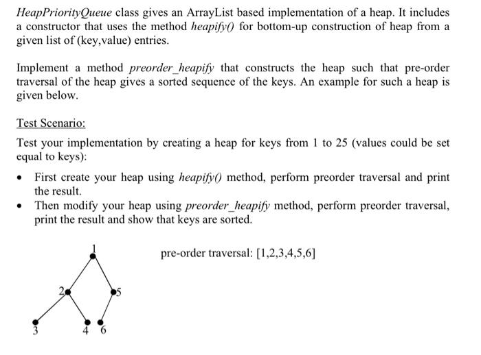 Heappriority Queue Class Gives An Arraylist Based Implementation Of A Heap It Includes A Constructor That Uses The Meth 1
