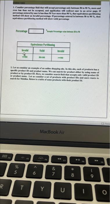 200 R Exercises 1 Consider Percentage Fleld That Will Accept Percentage Only Between 50 To 90 More And Even Lem Than 1