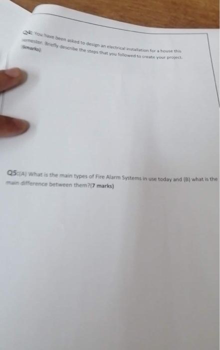 24 You Have Been Asked To Design An Electrical Installation For A House This Mester Briefly Describe The Steps That You 1