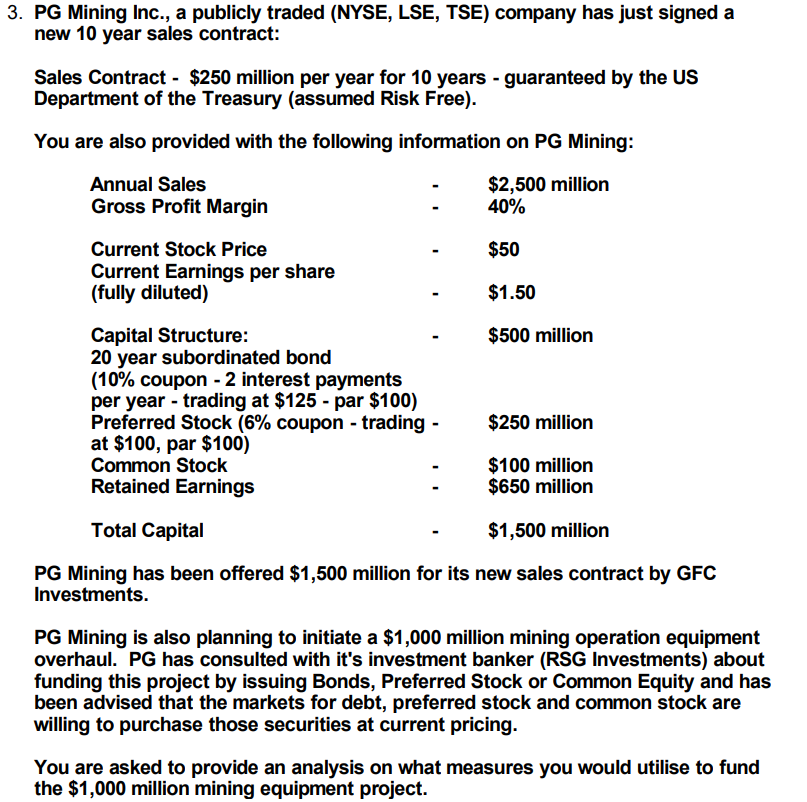 3 Pg Mining Inc A Publicly Traded Nyse Lse Tse Company Has Just Signed A New 10 Year Sales Contract Sales Contra 1