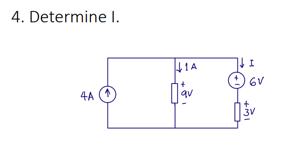 4 Determine I 4a 1a Qv I 6v 3v 1