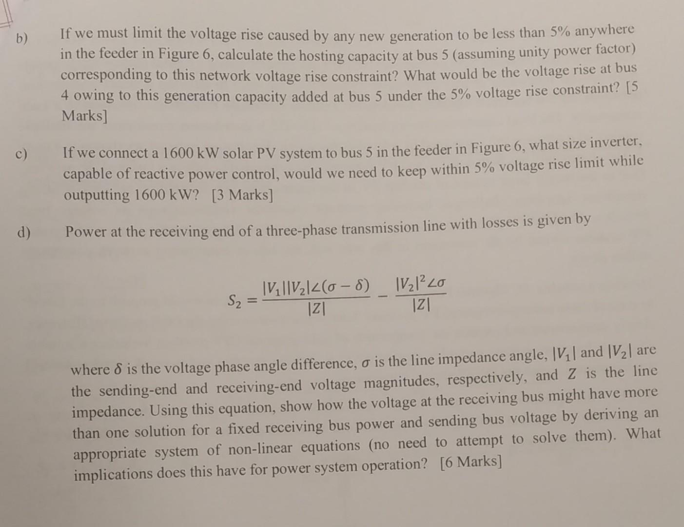 Question 4 20 Marks A Figure 6 Shows A 15 Kv Radial Feeder And Feeder Parameters Are Given In Tables I And 2 I Wha 2