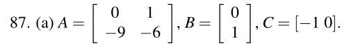 87 A System Is Described By The Second Order Differential Equation Y T 6y T 9y T V 1 A Obtain The State Matr 2
