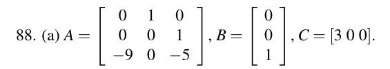88 A System Is Described By The Difference Equation Y N 3 5y N 2 9y N 3v N A Obtain The State Matrices A B C 2