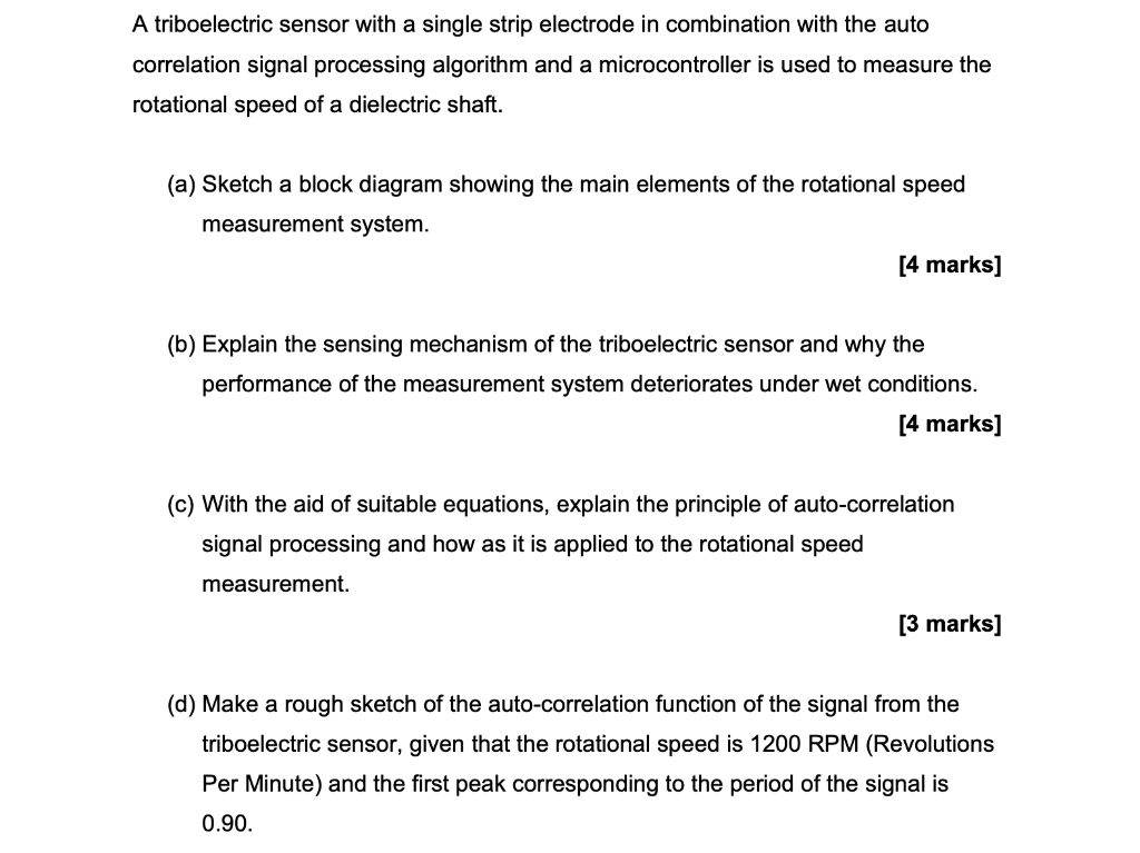 A Triboelectric Sensor With A Single Strip Electrode In Combination With The Auto Correlation Signal Processing Algorith 1