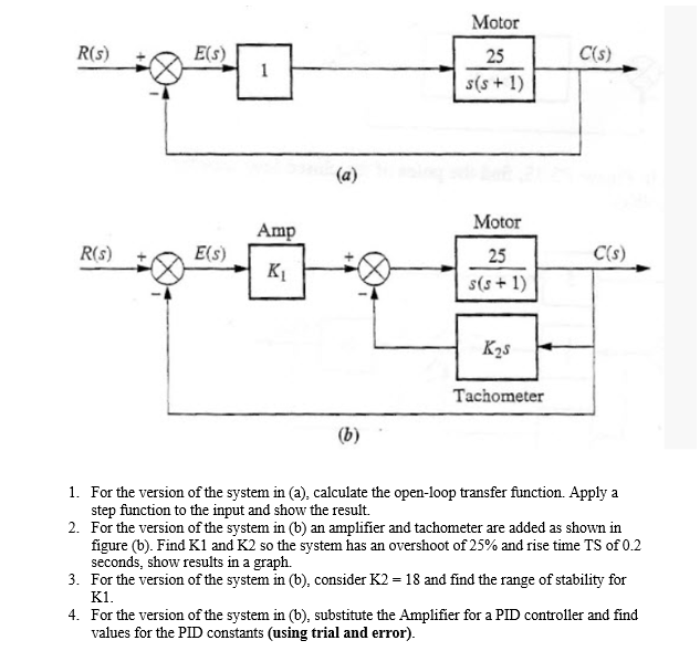 Motor E S 25 1 S S 1 Motor R S E S Amp K 25 S S 1 K S Tachometer 1 For The Version Of The System In A Calculat 1