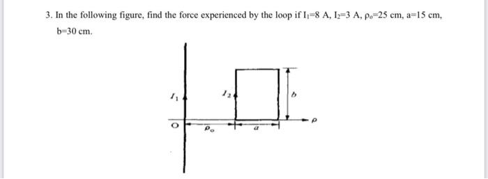 3 In The Following Figure Find The Force Experienced By The Loop If I 8 A 12 3 A Po 25 Cm A 15 Cm B 30 Cm 12 De 1