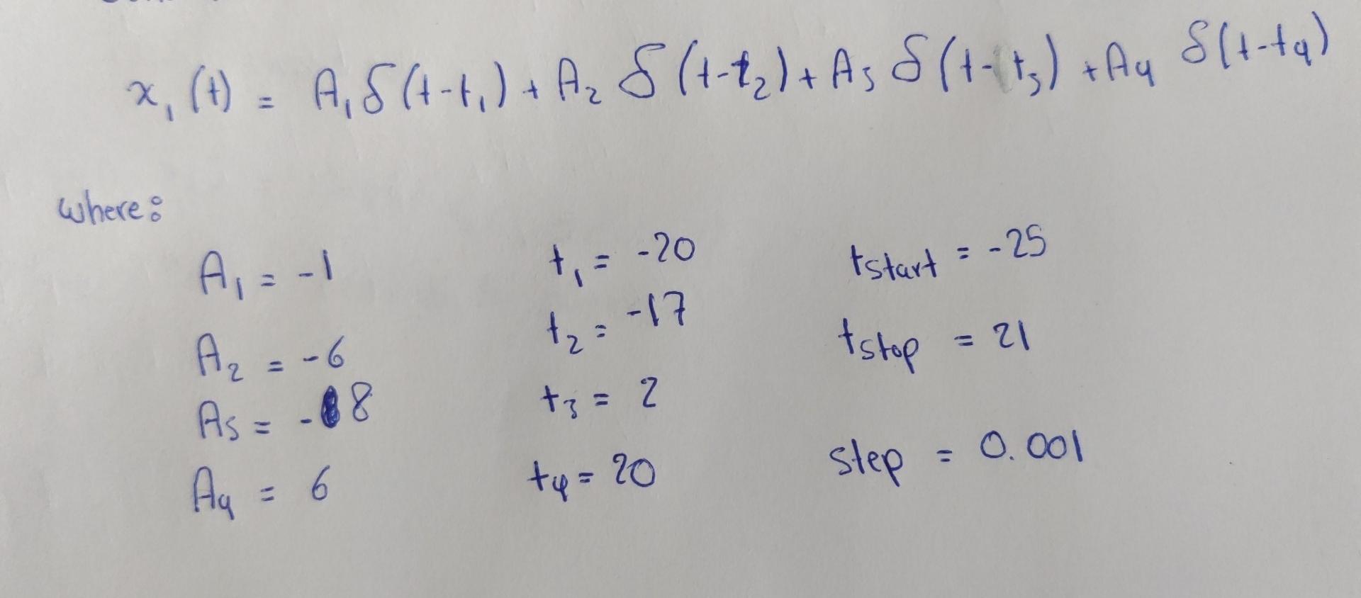 X T A S A S A5 1 1 Ay S T Ta Where A 1 20 A 6 Tstart 25 Tstop 21 As 1
