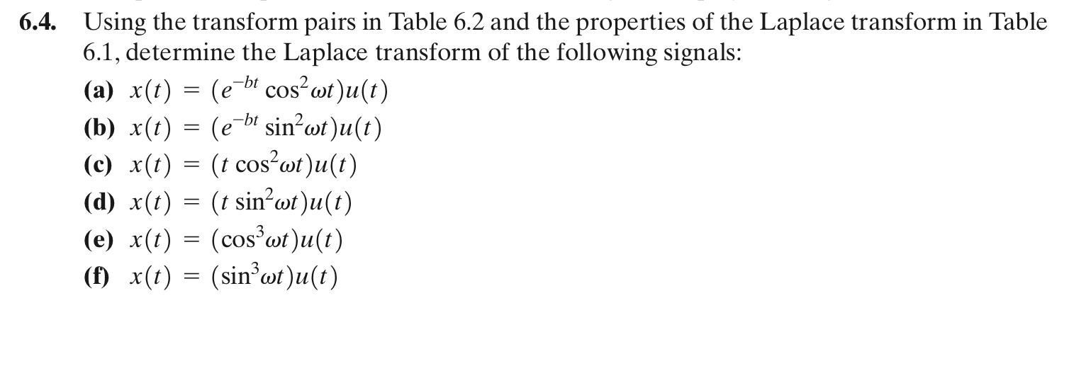 Table 6 2 Common Laplace Transform Pairs 1 U T S 1 E Cs U T U Tc C 0 S Tnu T N Sn 1 N 1 2 3 8 T 1 2