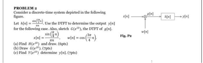 Problem 2 Consider A Discrete Time System Depicted In The Following Figure Let H N Use The Dtft To Determine The Out 1