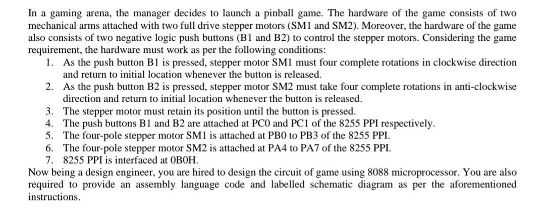 In A Gaming Arena The Manager Decides To Launch A Pinball Game The Hardware Of The Game Consists Of Two Mechanical Arm 1