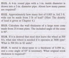 15 11 A 4 In Round Pipe With A 1 In Inside Diameter Is Drawn Into A 2 In Diameter Pipe About How Many Passes Are Re 1