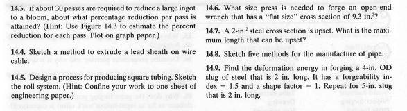14 3 If About 30 Passes Are Required To Reduce A Large Ingot To A Bloom About What Percentage Reduction Per Pass Is At 1