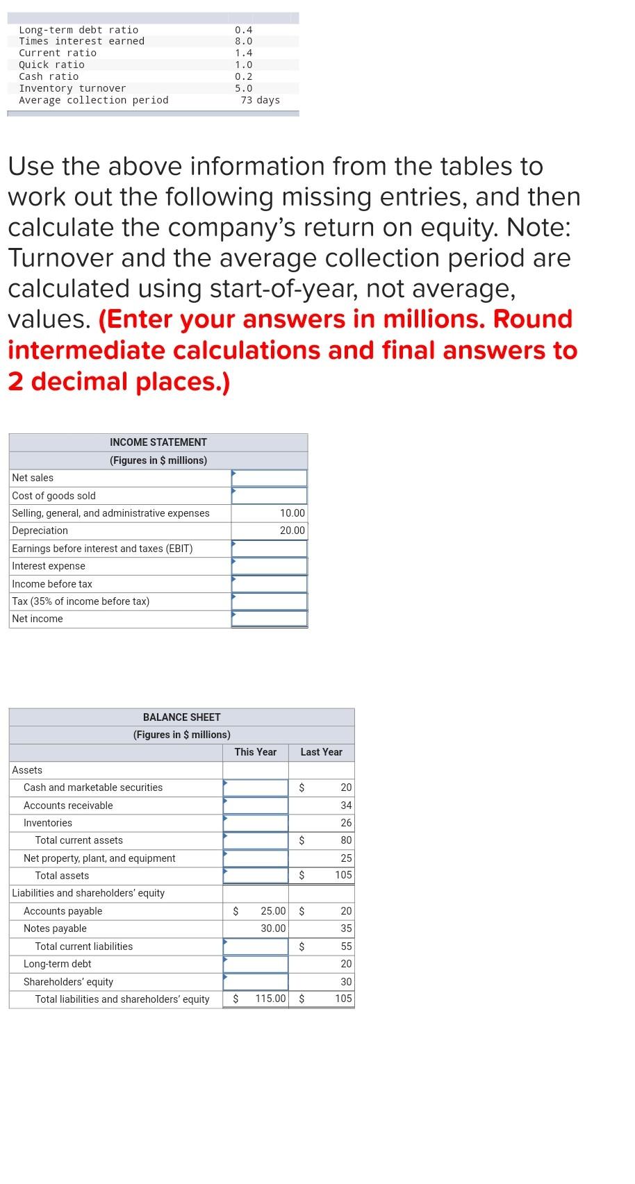 Long Term Debt Ratio Times Interest Earned Current Ratio Quick Ratio Cash Ratio Inventory Turnover Average Collection Pe 1