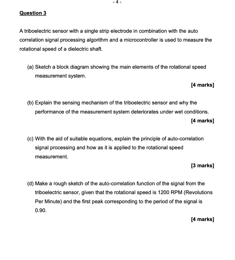 Question 3 A Triboelectric Sensor With A Single Strip Electrode In Combination With The Auto Correlation Signal Proces 1
