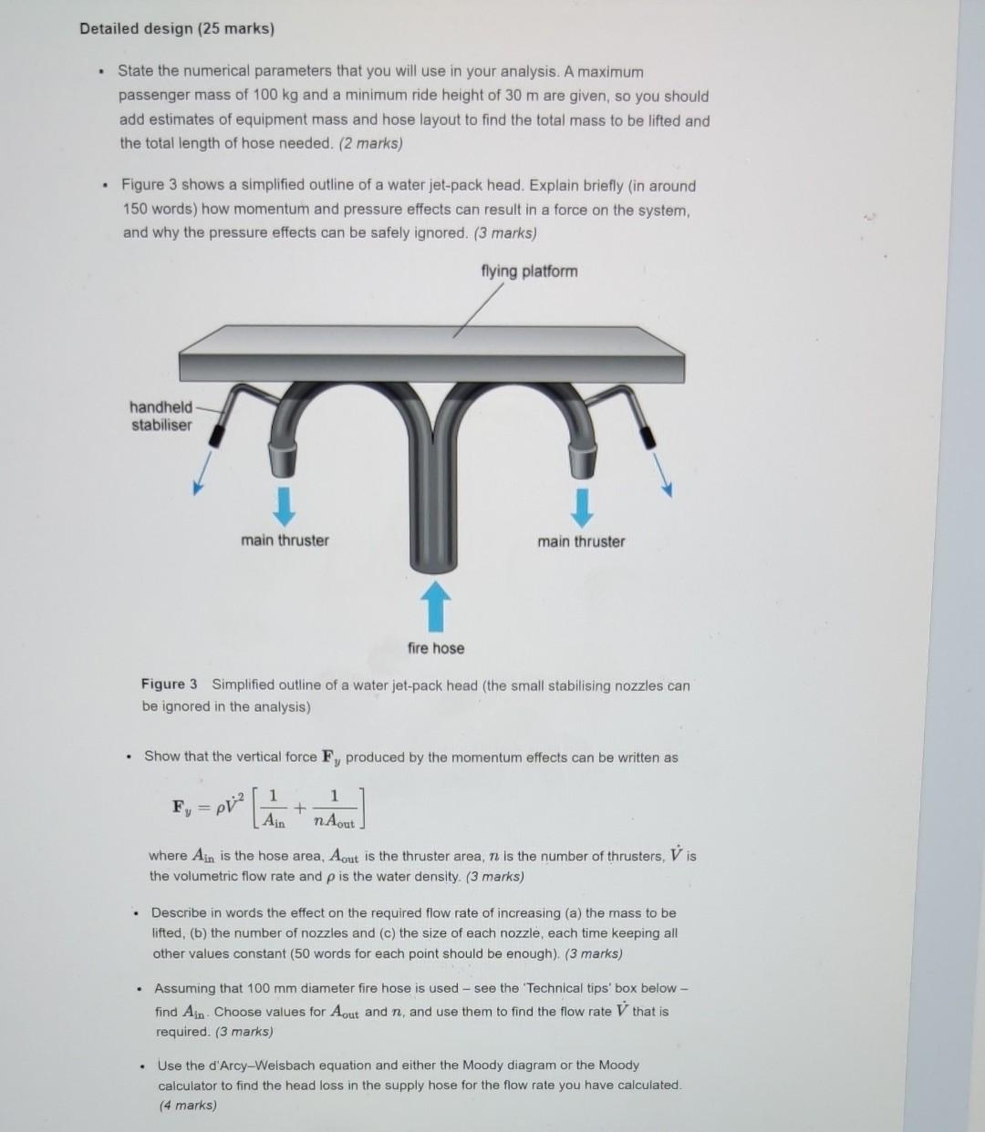The Pump Must Supply Power A To Accelerate The Fluid Entering The Hose B To Lift Fluid Up To The Jet Pack And C 4