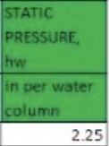 Static Pressure Hw In Per Water Column 2 25 1
