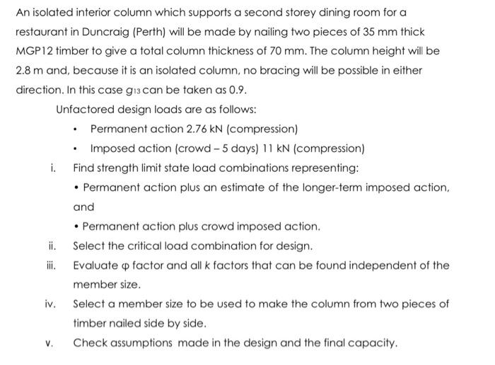 An Isolated Interior Column Which Supports A Second Storey Dining Room For A Restaurant In Duncraig Perth Will Be Made 1