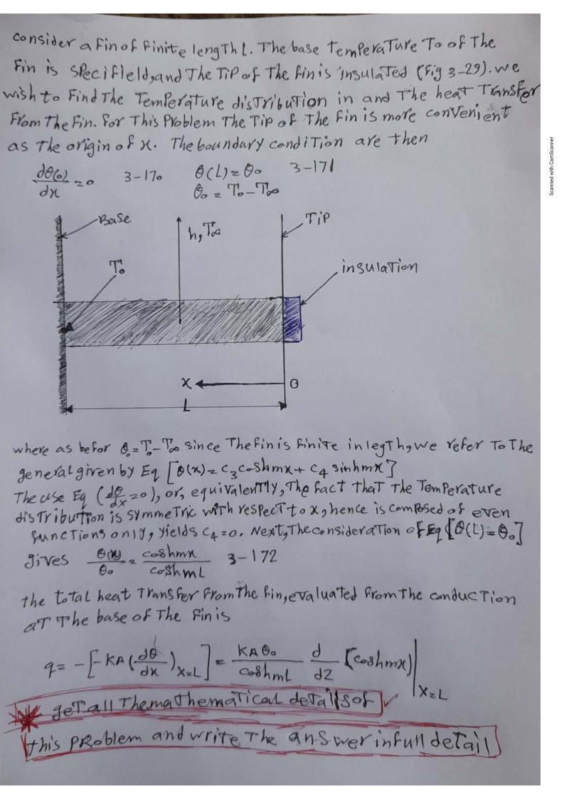 This Problems Is About Advanced Heat Transfer Get All The Mathematical Details Of This Problem And Write The Answer I 1