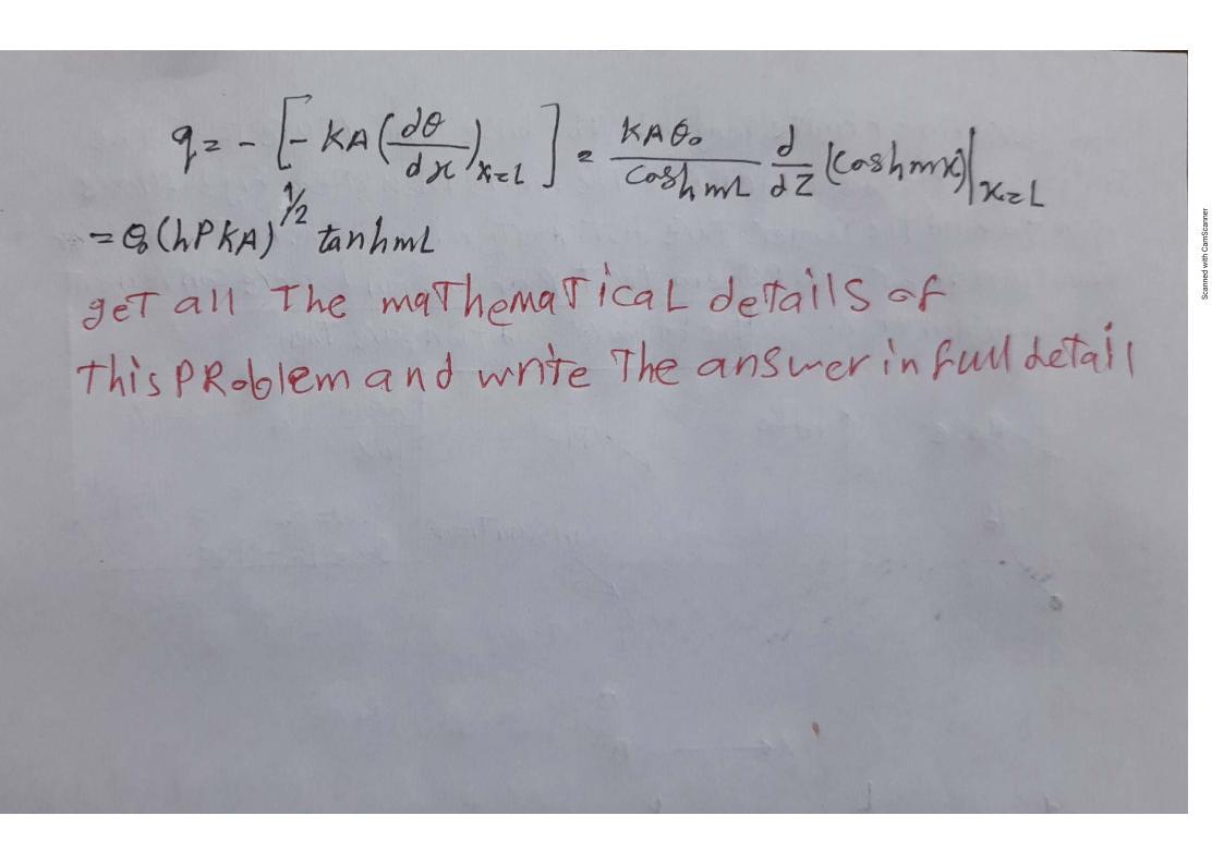 This Problems Is About Advanced Heat Transfer And Exactly Steady One Dimensional Extended Surface And Fins Pins O 2