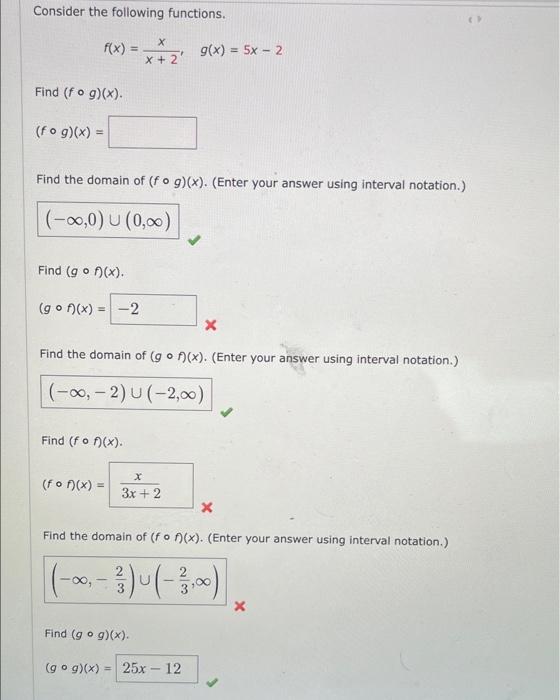 Find The Domain Of The Function Enter Your Answer Using Interval Notation G X X 25 5 U 5 00 X Consider 2