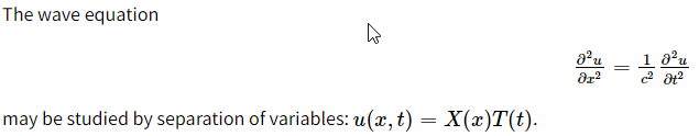 The Wave Equation May Be Studied By Separation Of Variables U X T X X T T 8 U 1 8 U Dx Which Of The Following 1