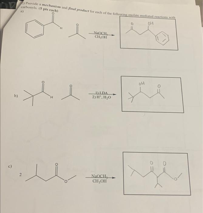 2 Provide A Mechanism And Final Product For Each Of The Following Emulate Mediated Reactions With Carbonvis 5 Pts Eac 1