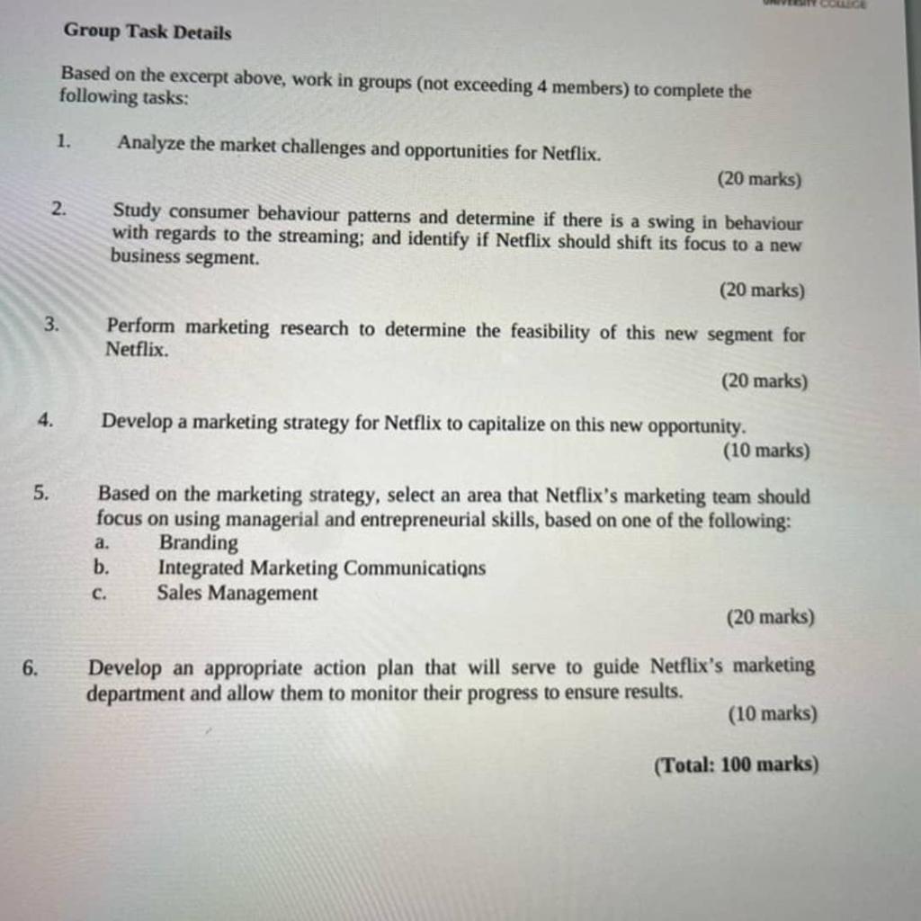 Group Task Details Based On The Excerpt Above Work In Groups Not Exceeding 4 Members To Complete The Following Tasks 1