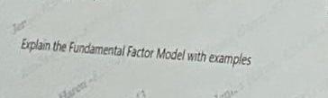 Explain The Fundamental Factor Model With Examples Mus 1