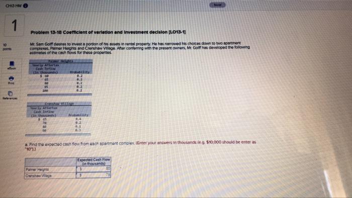 Chi3 Hw 1 Port Ebook References Problem 13 18 Coefficient Of Variation And Investment Decision Lo13 1 Mr Sam Golff De 1