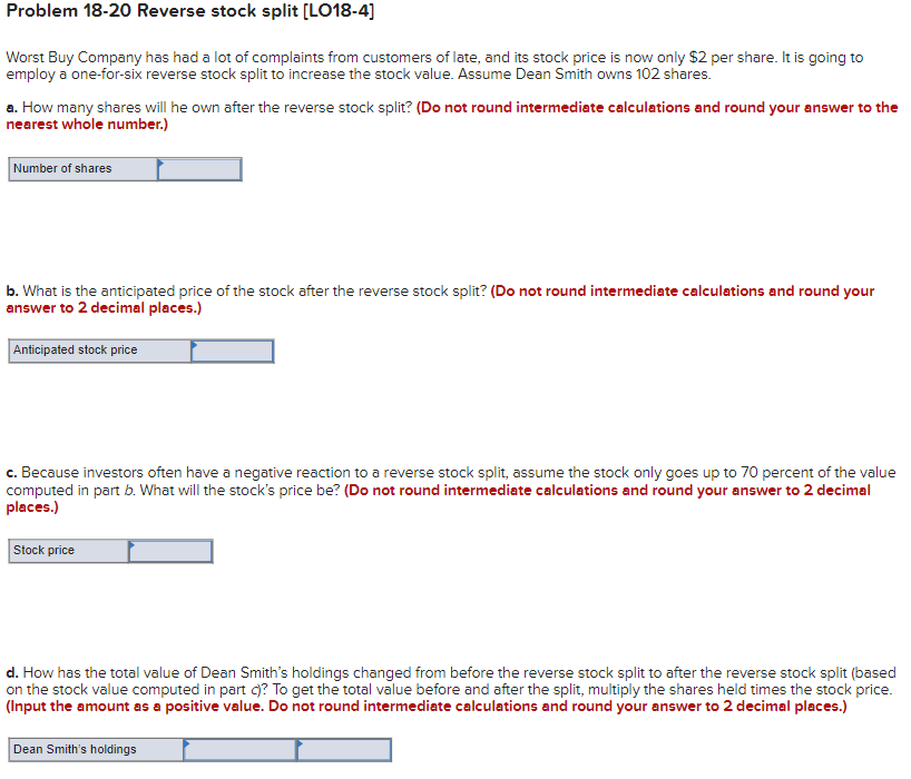 Problem 18 20 Reverse Stock Split Lo18 4 Worst Buy Company Has Had A Lot Of Complaints From Customers Of Late And Its 1