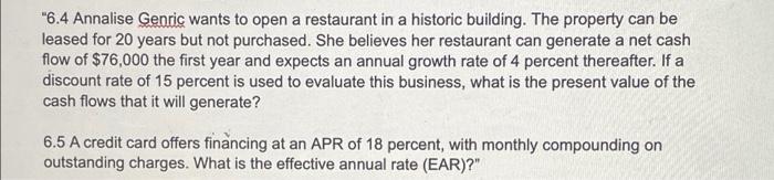 6 1 Freisinger Inc Management Is Expecting A New Project To Start Paying Off Beginning At The End Of Next Year Cash 2