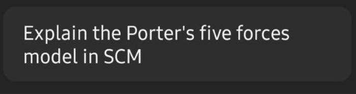 Explain The Porter S Five Forces Model In Scm 1