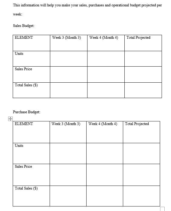 Can You Help Me With The Projected Budget Use The Information From The Financial Statements Income Statement Balance 5