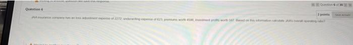 30 Athmone Questi 30 Question 2 Points Moyee Of 2272 Underting Expense Of 623 Premum Wh 4500 Proths Worth 597 Dased On 1
