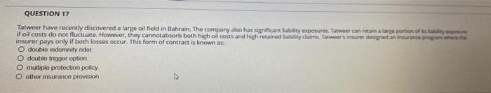 Question 17 Tatweer Have Recently Discovered A Large Oil Field In Bahrain The Company Also Has Significant Liability Ex 1