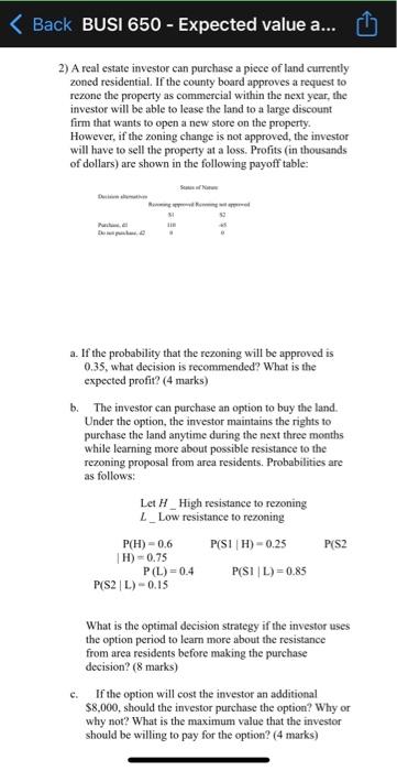 Back Busi 650 Expected Value A Busi 650 Ev Assignment 1 Embassy Publishing Company Received A Six Chapter Manuscr 2