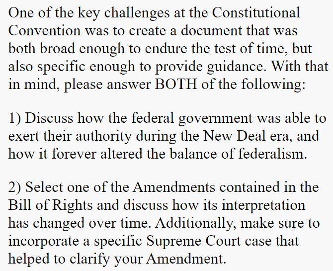 One Of The Key Challenges At The Constitutional Convention Was To Create A Document That Was Both Broad Enough To Endure 1