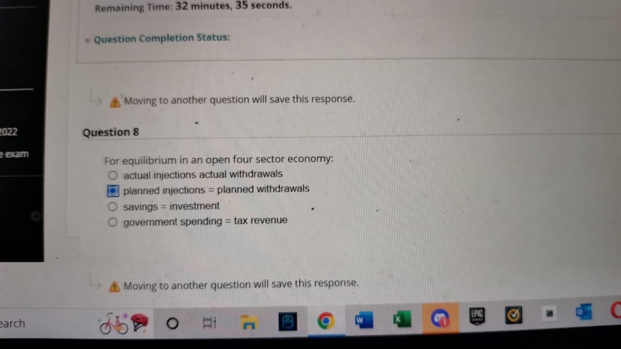 2022 E Exam Earch Remaining Time 32 Minutes 35 Seconds Question Completion Status Moving To Another Question Will Sa 1