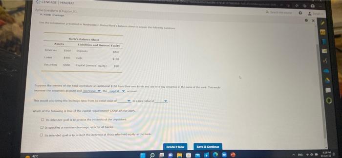 42 Cengage India Aplia Questions Chapter 30 Assets Bank S Balance Sheet Liabilities And Ot 100 400 Deb Lim Sup The 1