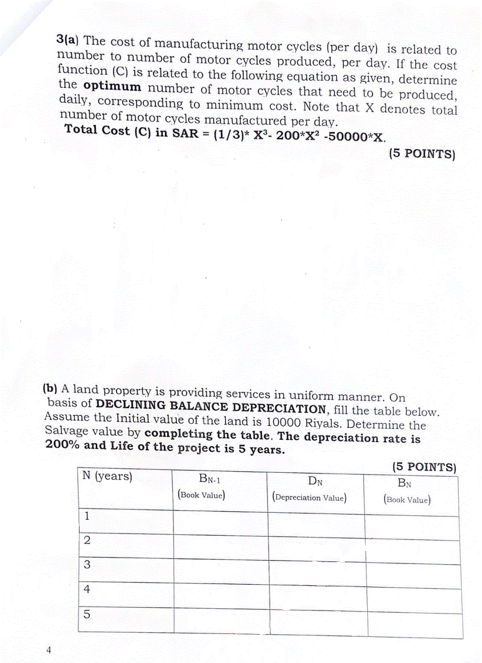 3 A The Cost Of Manufacturing Motor Cycles Per Day Is Related To Number To Number Of Motor Cycles Produced Per Day 1