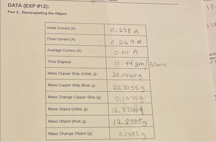 Exp 12 Post Lab 1 One Potential Source Of Error In This Experiment Is The Possible Lack Of Adherence Of The Reduced C 2