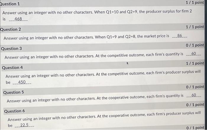 The Chart Below Contains The Necessary Information For A Cournot Duopoly With An Identical Product You Have The Market 2