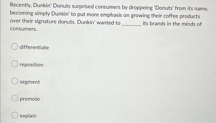 Recently Dunkin Donuts Surprised Consumers By Droppeing Donuts From Its Name Becoming Simply Dunkin To Put More Em 1