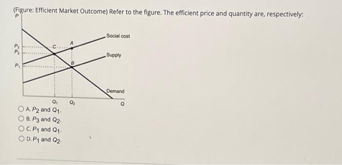 Figure Efficient Market Outcome Refer To The Figure The Efficient Price And Quantity Are Respectively Social Cost 1